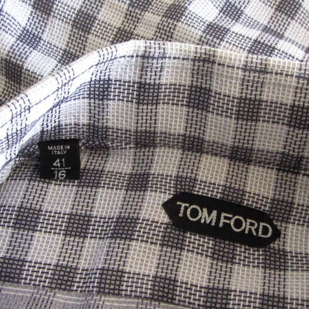 TOM FORD plaid print long sleeve dress shirt size 41/16